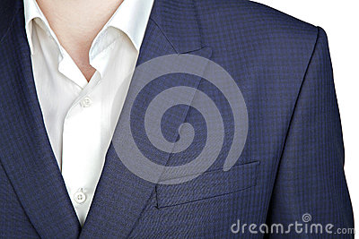      Shoulder Close Up Mens Clothing Isolated On White Background