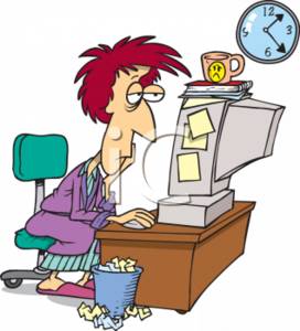 1511 Exhausted Businesswoman Working After Hours Clipart Image Jpg