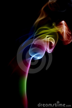 Abstract Colored Smoke In A Black Background