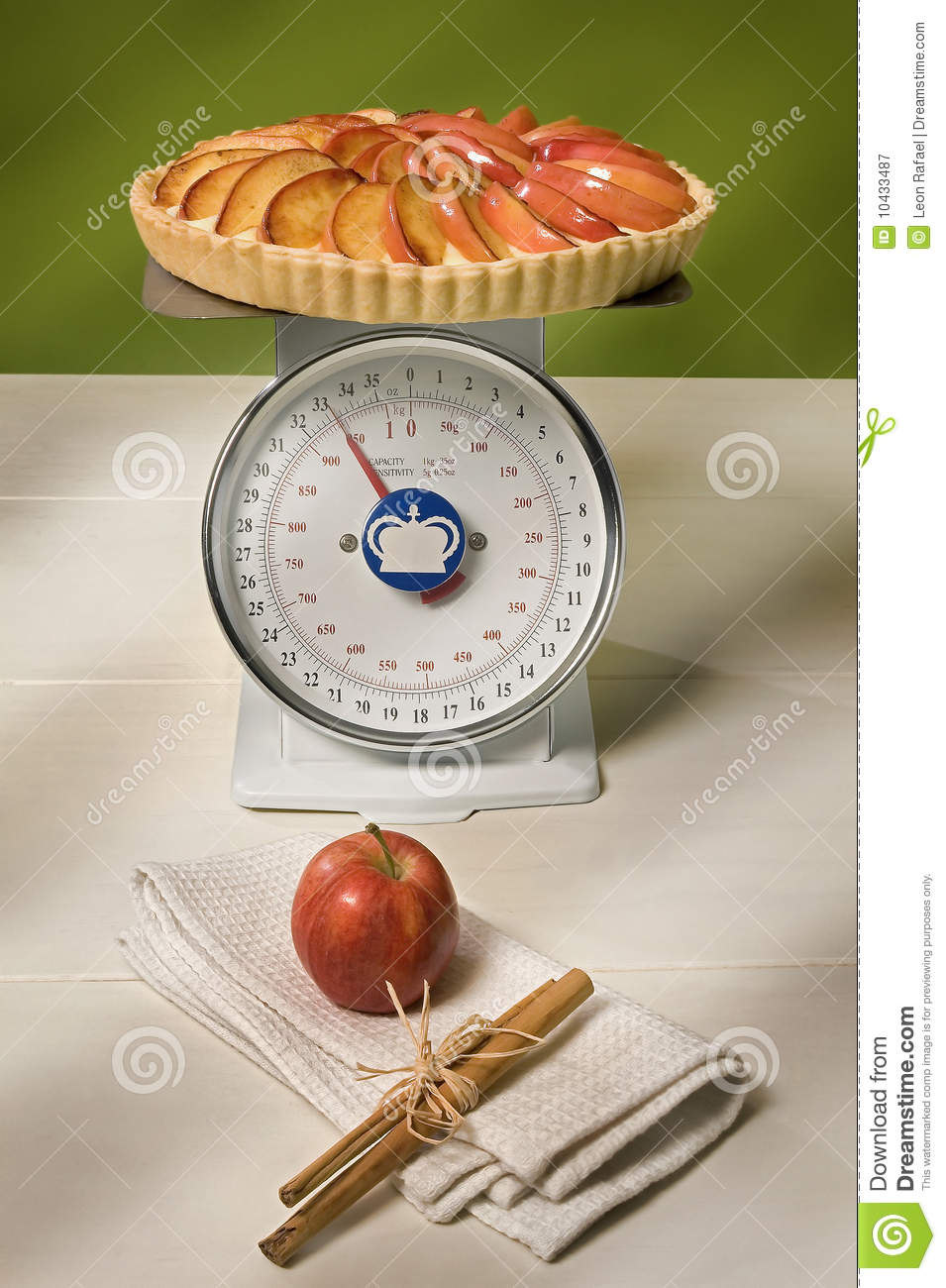 Baking Scale With Apple Tart Royalty Free Stock Photography   Image