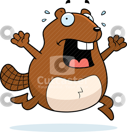 Beaver Panic Stock Vector Clipart A Cartoon Beaver Running In A Panic    