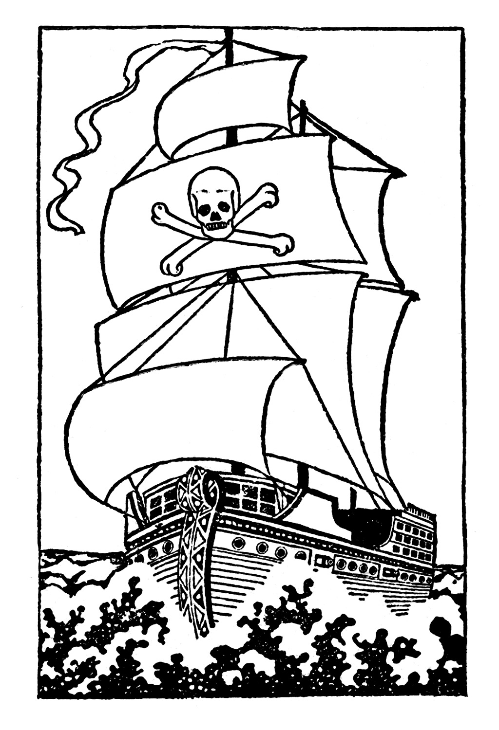 Black And White Clip Art   Pirate Ship   The Graphics Fairy