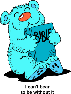 Blue Bear Hugging A Bible   Bible Clip Art   Christart Com