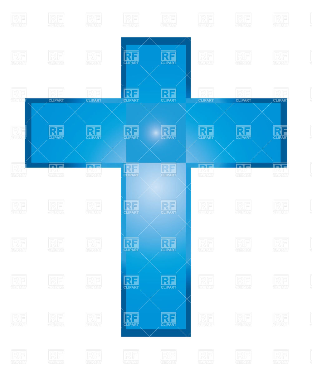 Blue Christian Cross Isolated On White 37620 Download Royalty Free