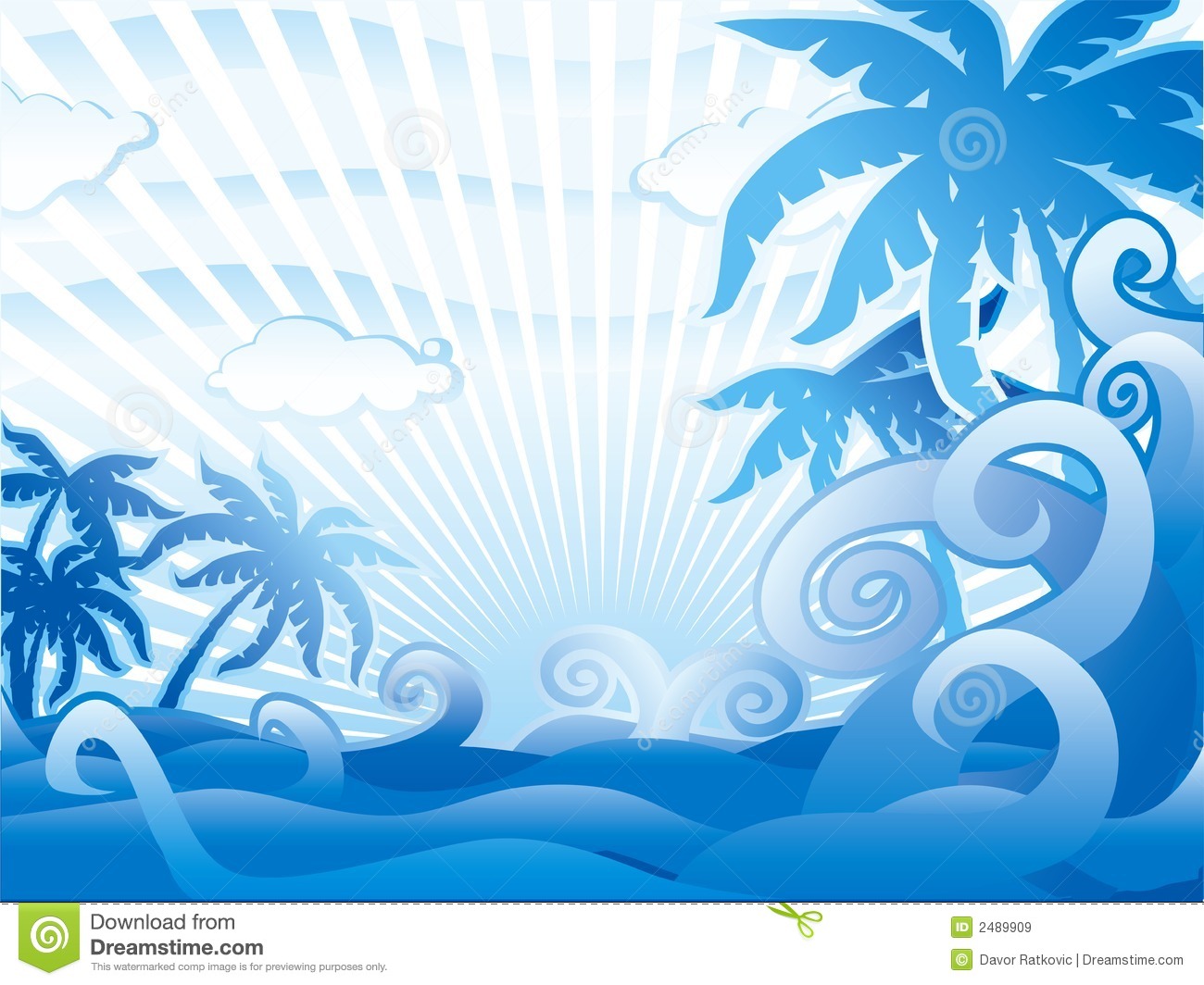Blue Tropical Scene Royalty Free Stock Images   Image  2489909