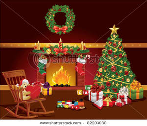 Christmas Scene Clip Art Image 