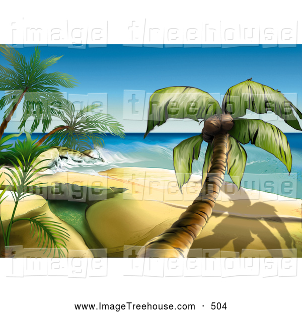 Clipart Of A Beautiful Tropical Island Beach Scene By Dero    504