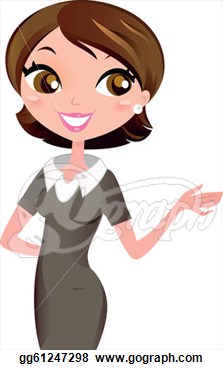 Drawing   Business Career Woman Isolated On White  Clipart Drawing    