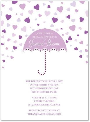 Forecasting Love Purple Bridal Shower Invitations