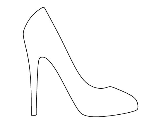 High Heel Pattern  Use The Printable Outline For Crafts Creating    