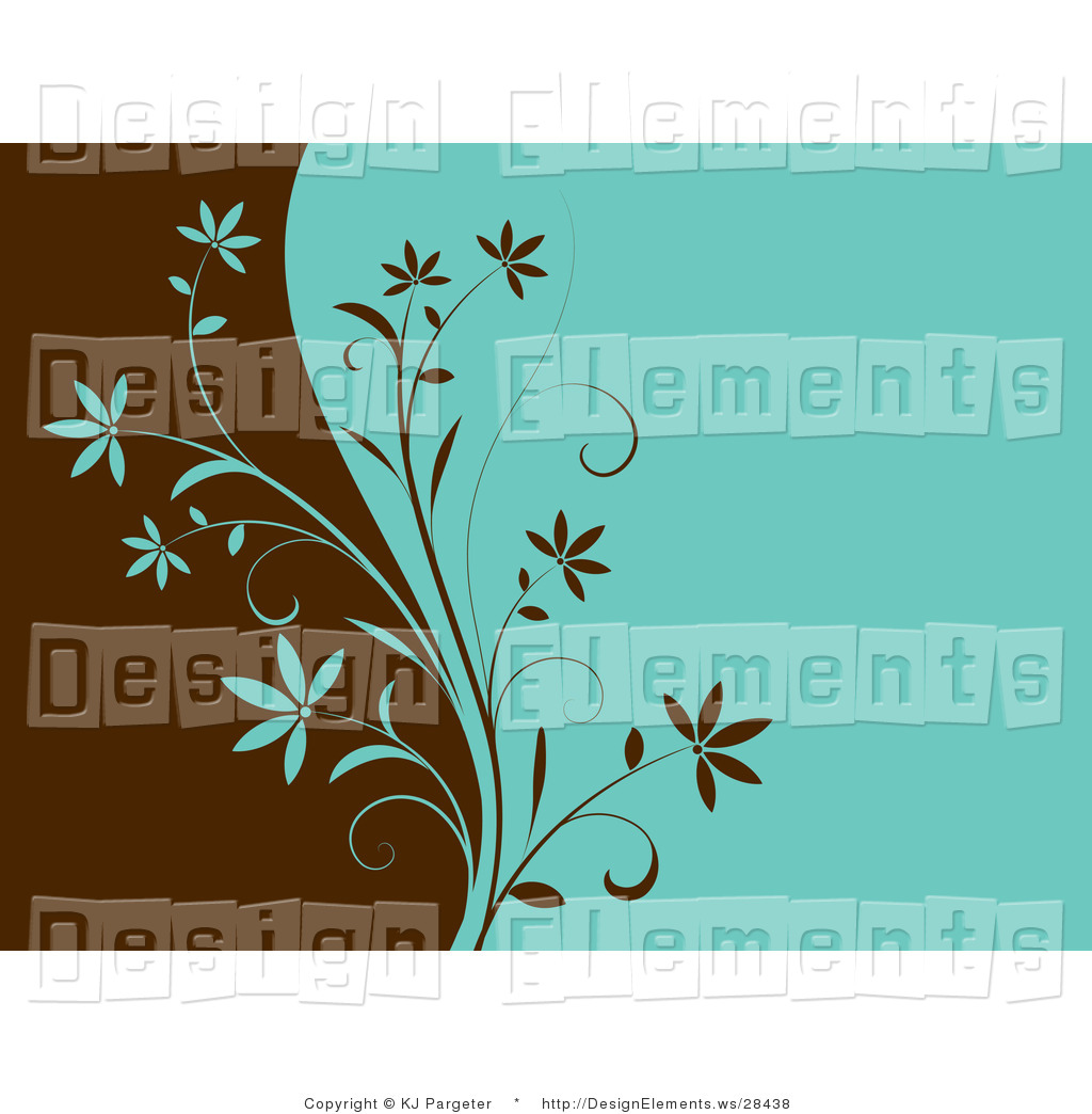 Larger Preview  Design Element Clipart Of Split Turquoise And Brown