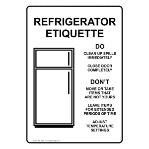 Nhe 15950   Refrigerator Etiquette Do Clean Up Spills Immediately    