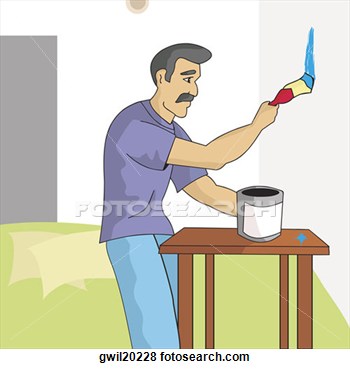Of Man Painting A Wall Gwil20228   Search Eps Clip Art Drawings Wall    