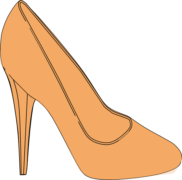 Orange High Heeled Shoe Clip Art At Clker Com   Vector Clip Art Online    