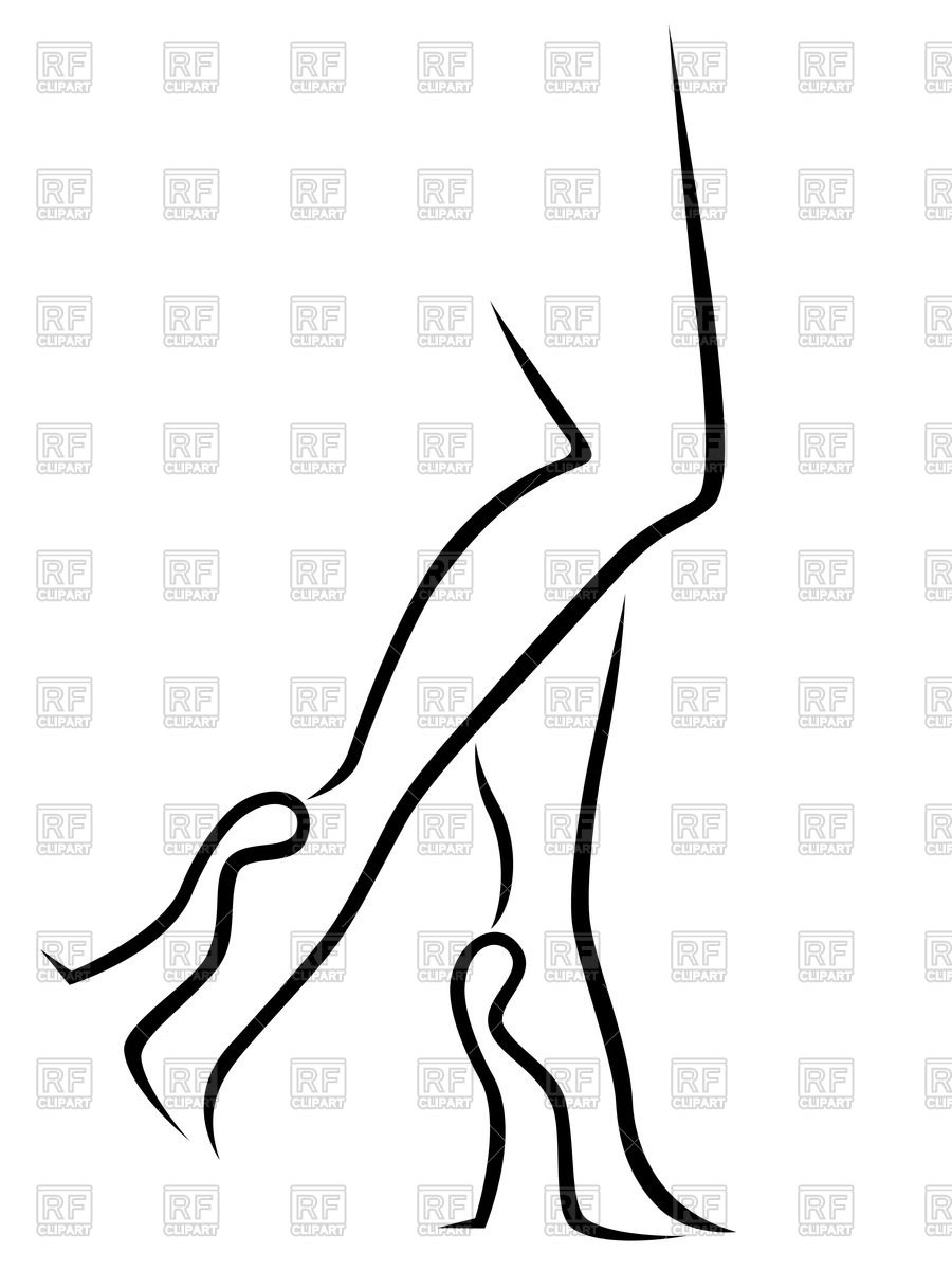 Outline Female Legs In Stylish High Heel Shoes 57718 Download    
