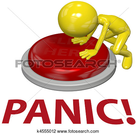 Person Push Button Panic Problem Concept  Fotosearch   Search Clipart