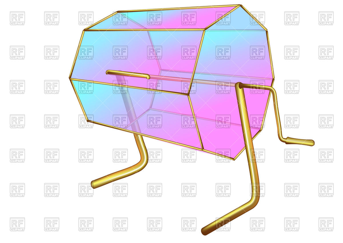 Raffle Box With Handle   Lottery Drum Download Royalty Free Vector    