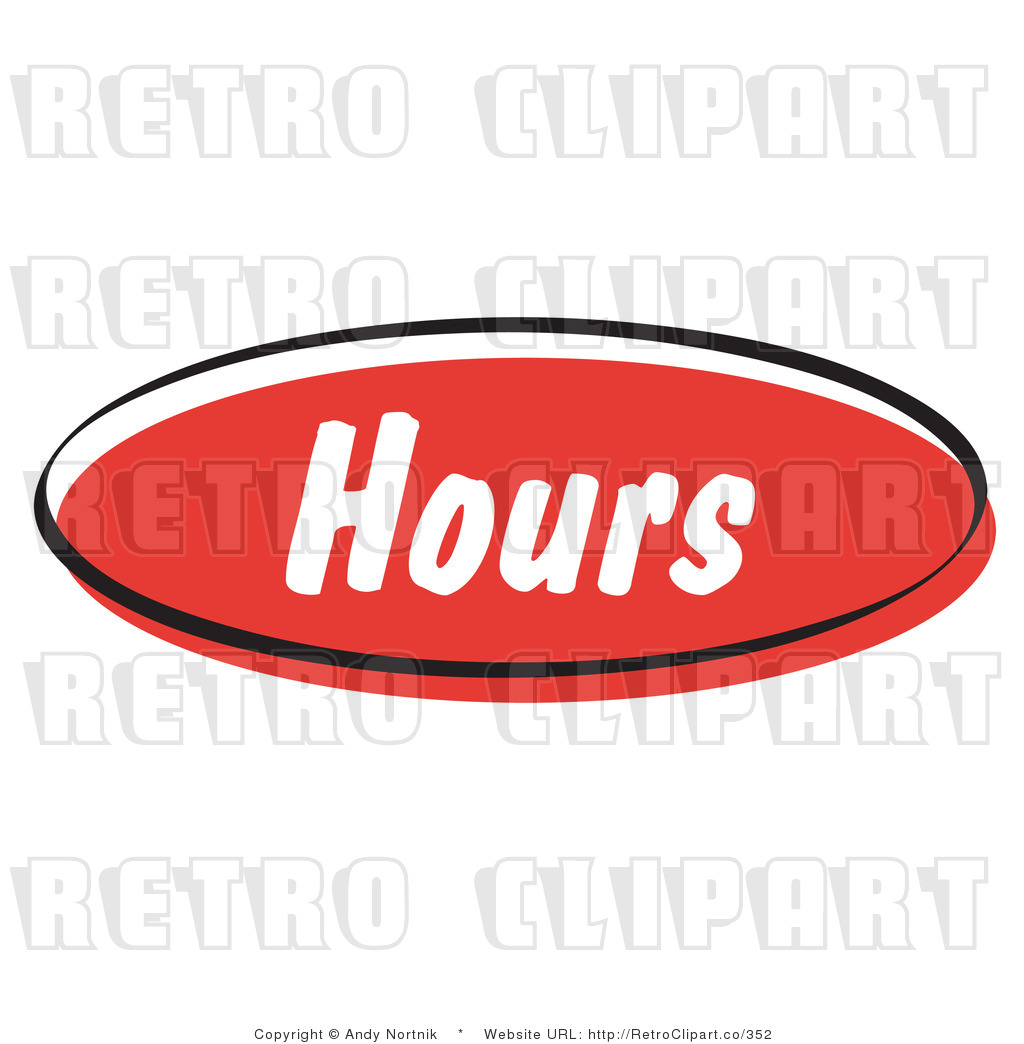 Red Hours Website Button Retro Royalty Free Vector Clipart By Andy