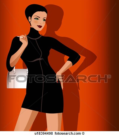 Stock Illustration Of Dress Woman Career Woman Bag Standing Black