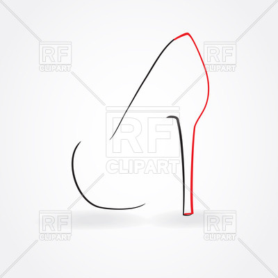 Symbolic High Heel Shoe Simple Outline 23150 Download Royalty Free    