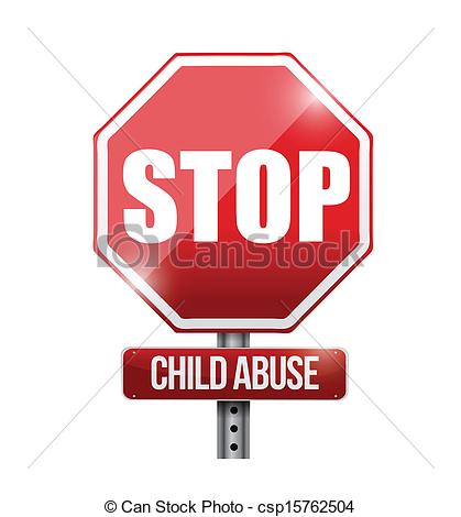 Vector   Stop Child Abuse Road Sign Illustration   Stock Illustration