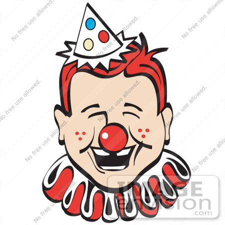 With A Red Clown Nose Party Hat And Collar Laughing By Andy Nortnik
