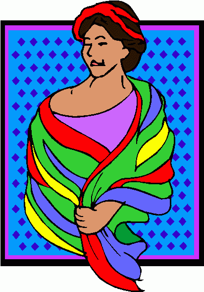 Woman With Shawl Clipart   Woman With Shawl Clip Art