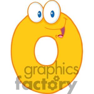4961 Clipart Illustration Of Number Zero Cartoon Mascot Character