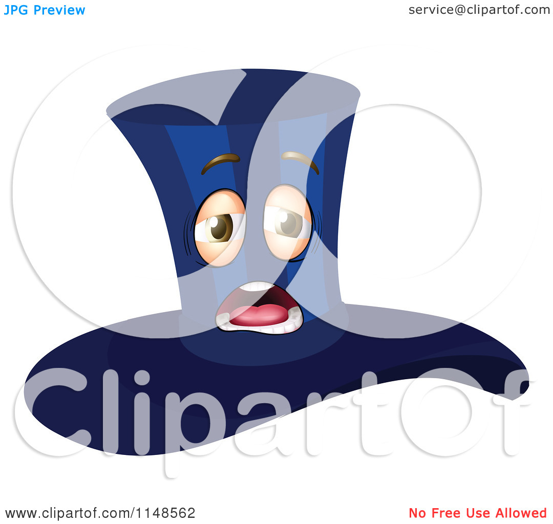     Blue Magicians Top Hat Mascot   Royalty Free Vector Clipart By