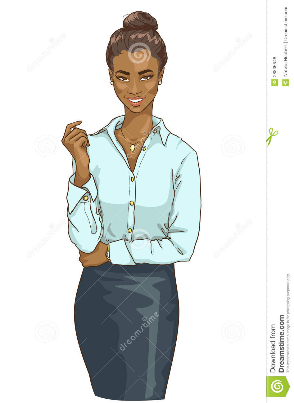 Business Woman African American Woman Holding Something In Her Hand
