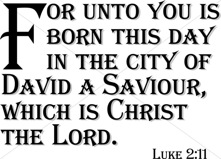 Christ The Lord Bible Verse   Nativity Word Art