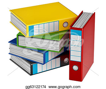 Clip Art   Red Yellow Blue Green And Black Folders Stores Important    