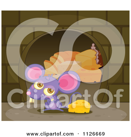 Clipart Of A White Mouse With Cheese 4   Royalty Free Vector