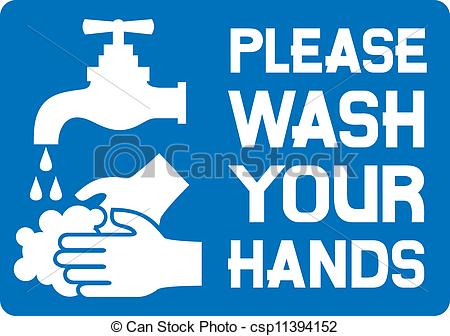 Clipart Vector Of Please Wash Your Hands Sign Please Wash Your Hands