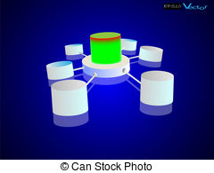 Data Warehouse And Data Integration   Vector Illustration Of