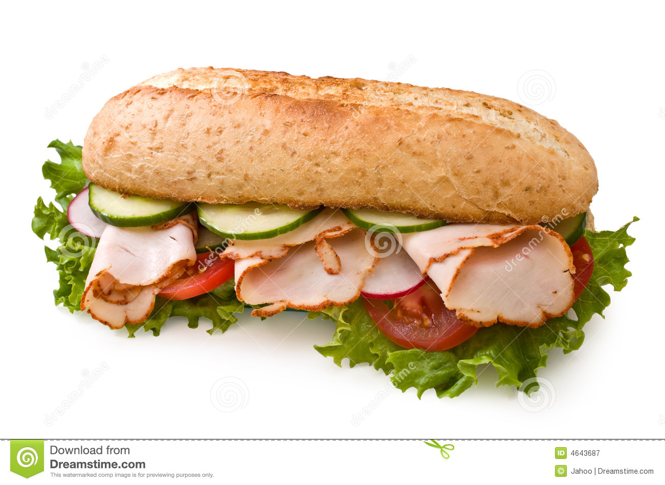 Fresh Turkey Sandwich On White Royalty Free Stock Photography   Image    