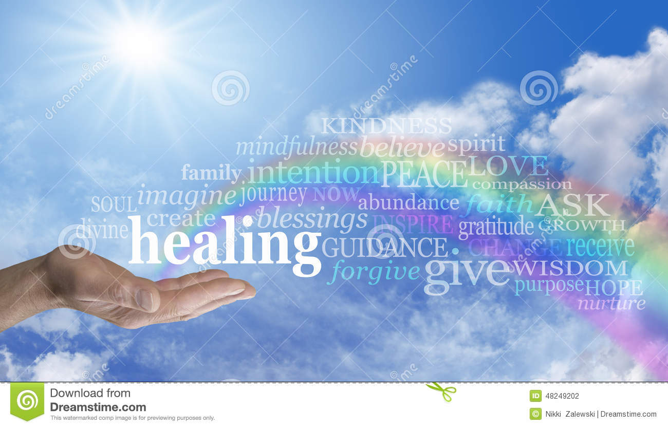 Healing Rainbow Sky Word Cloud Stock Illustration   Image  48249202