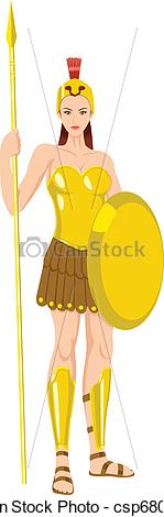 Illustration Of Athena The Goddess Of War Csp6802006   Search Clipart