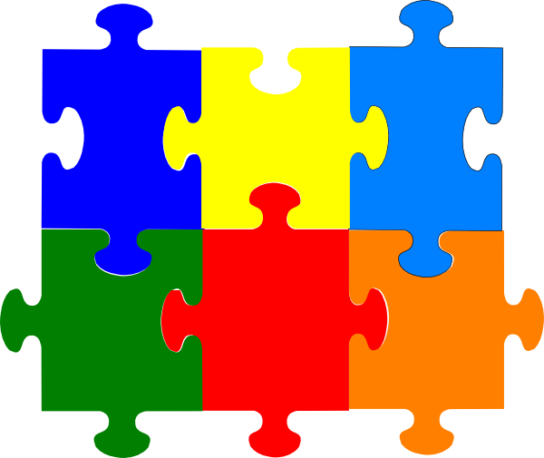 Jigsaw Puzzle 6 Pieces Clip Art At Clker Com   Vector Clip Art Online
