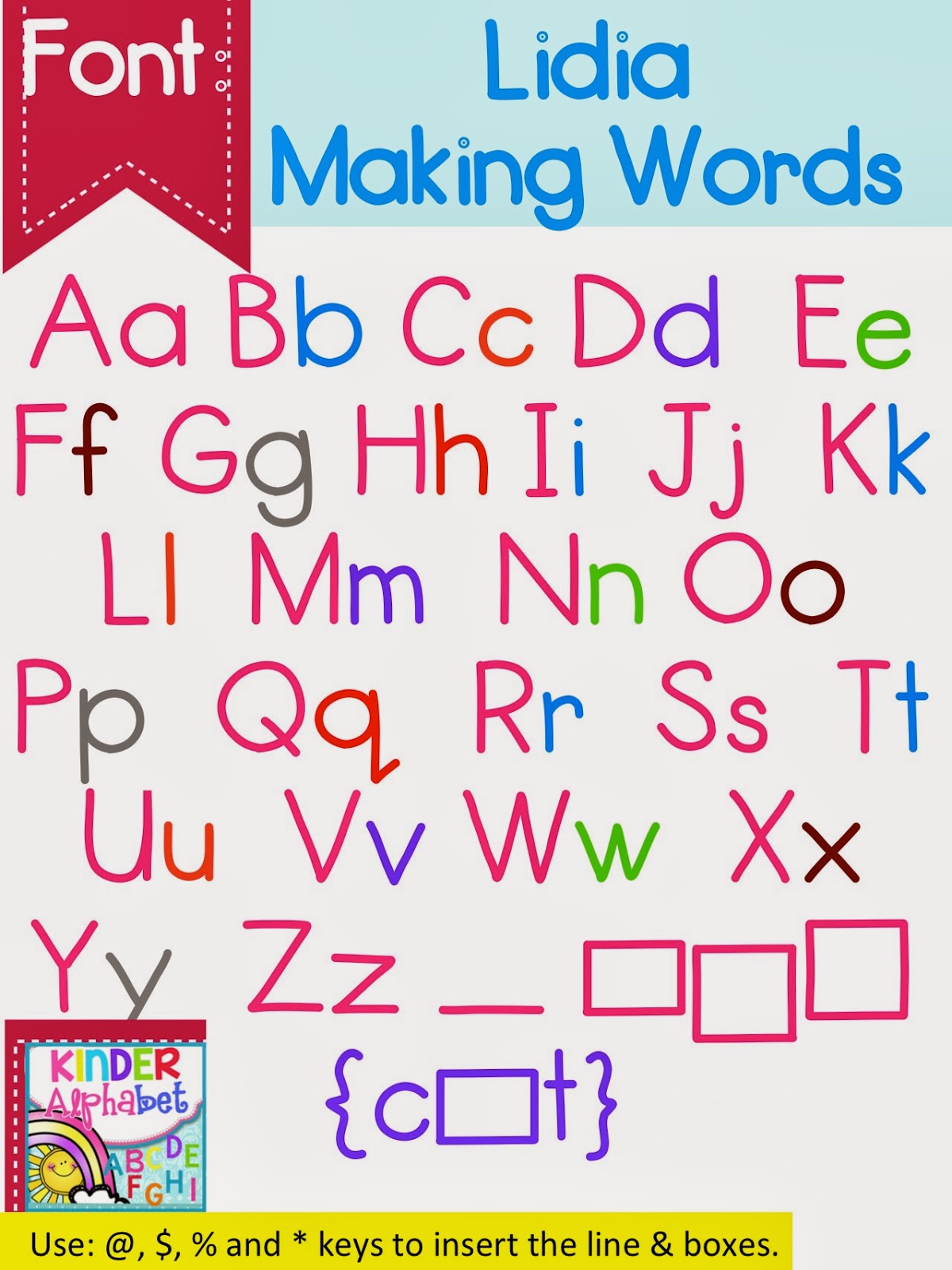 Kinder Alphabet  Phonics Fonts For Teachers