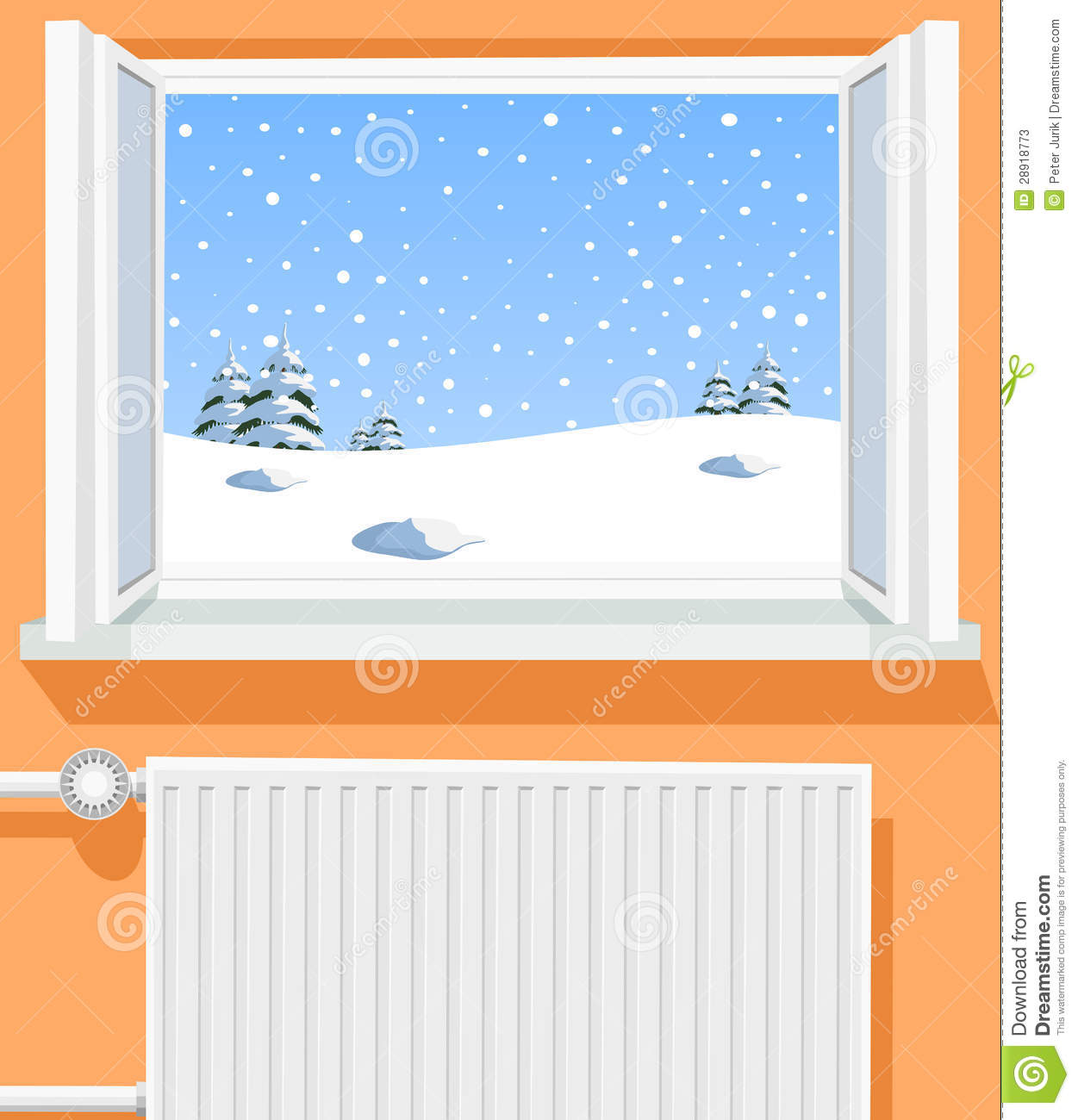 More Similar Stock Images Of   Winter Scene Through Opened Window