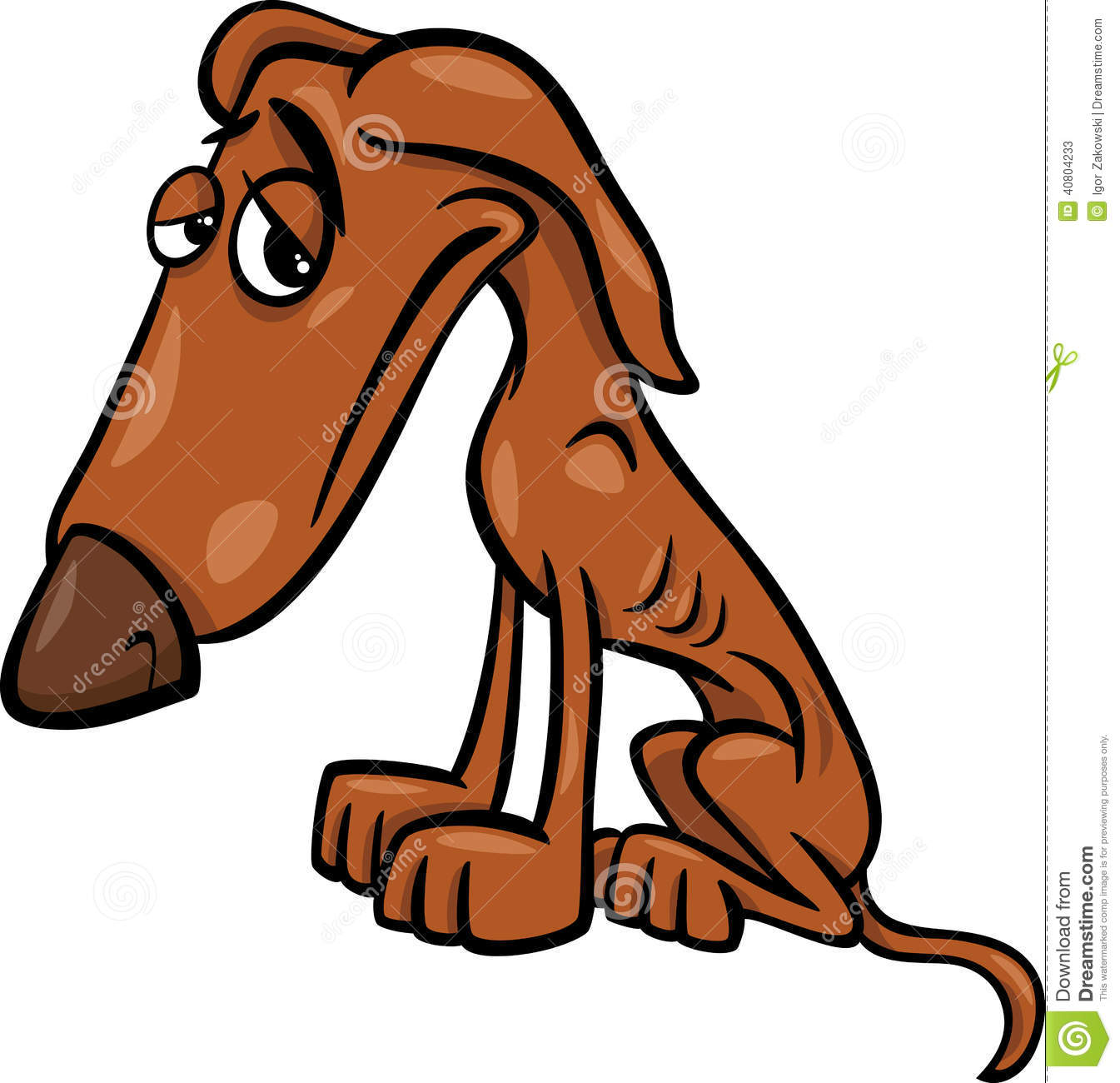 Poor Hungry Dog Cartoon Illustration Stock Vector   Image  40804233