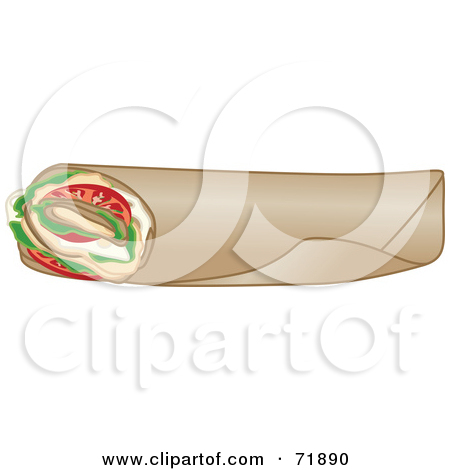 Royalty Free  Rf  Clipart Illustration Of A Fresh Turkey Wrap Sandwich