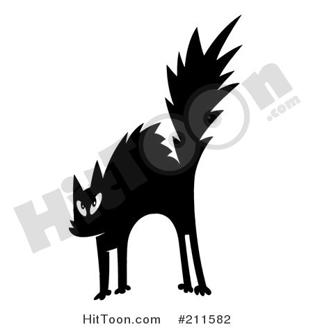 Scared Cat Clipart  211582  Scared Black And White Cat By Hit Toon