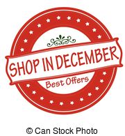 Shop In December   Rubber Stamp With Text Shop In December