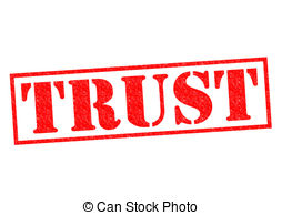 Trust Red Rubber Stamp Over A White Background