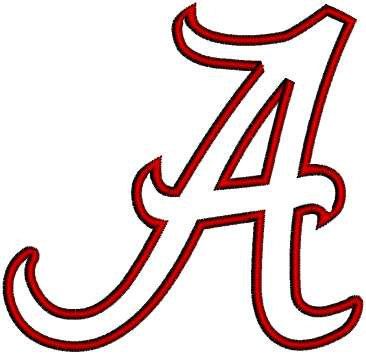 University Of Alabama Crimson Tide A Logo Machine Embroidery Design Y    