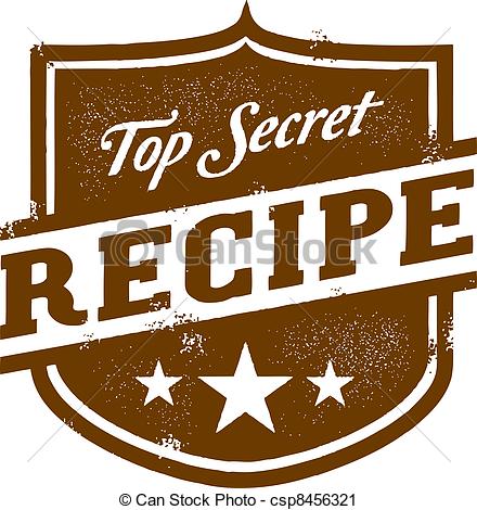 Vector Clip Art Of Top Secret Recipe   Vintage Top Secret Recipe