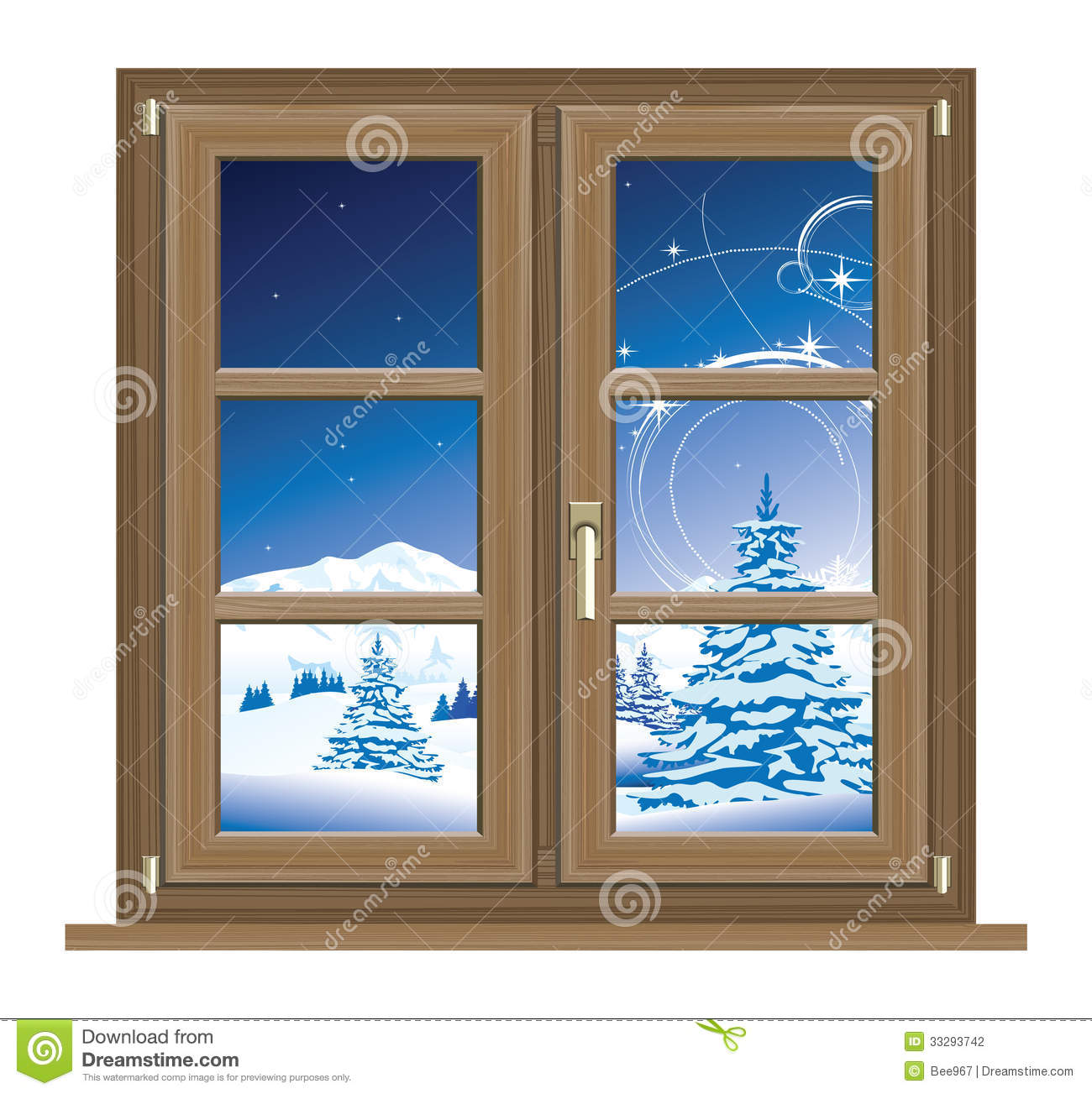 Window Winter Scene Stock Photography   Image  33293742