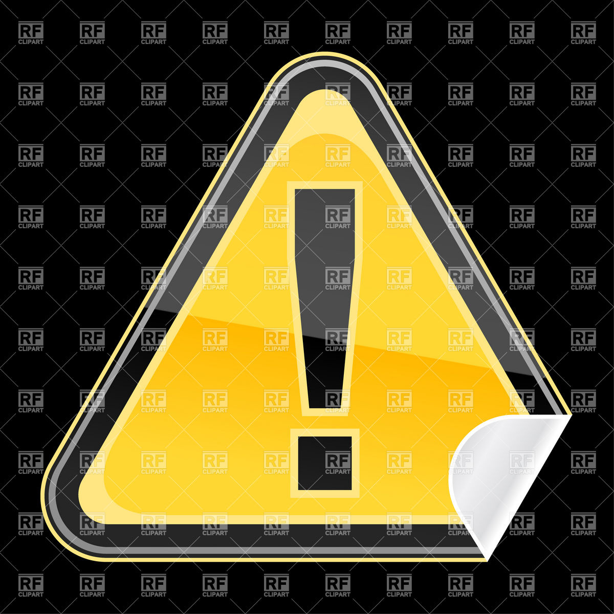 Attention Sticker With Folded Corner   Exclamation Point 12791    